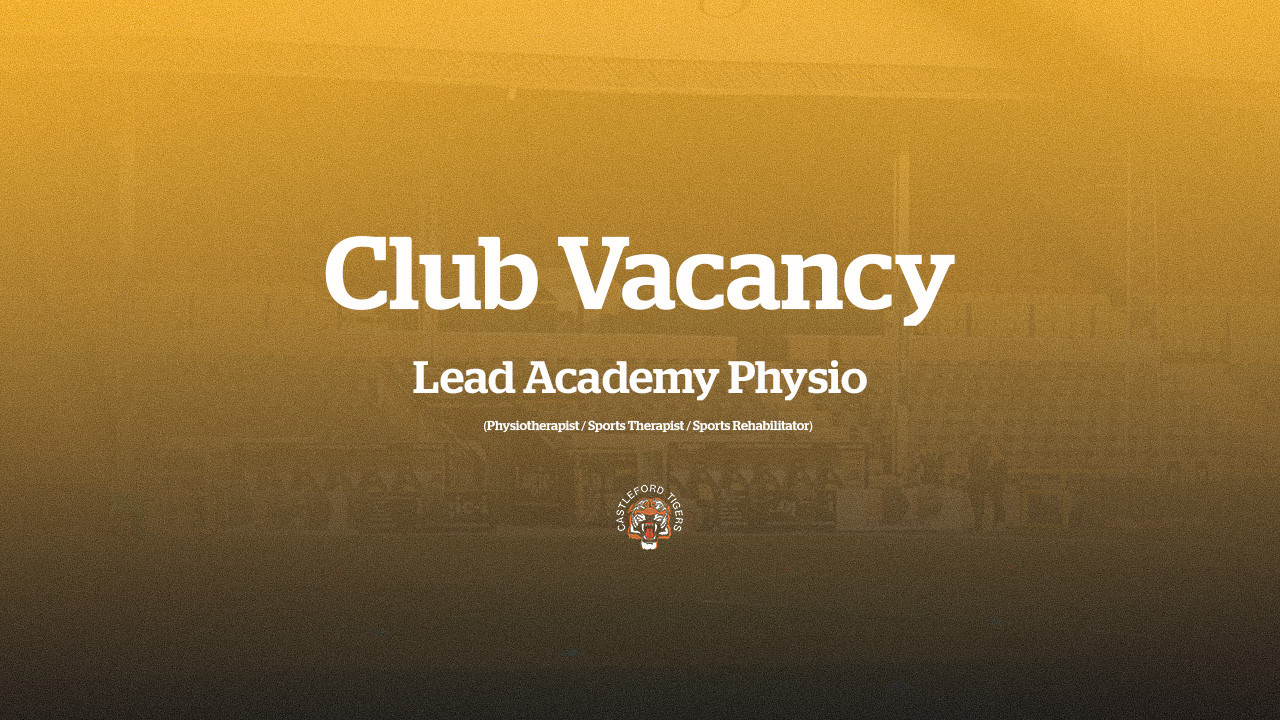 Club Vacancy - Lead Academy Physio