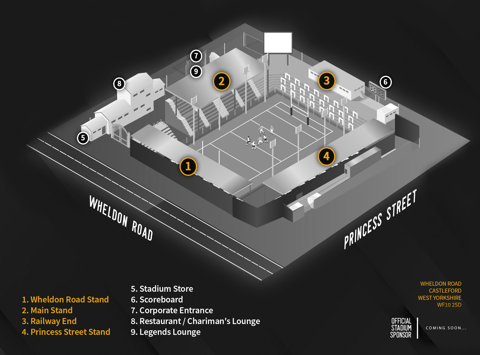 Castleford Tigers Stadium Map Castleford Tigers Stadium Map